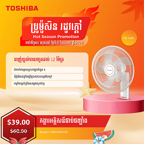 Toshiba Electric Fan 16 inch